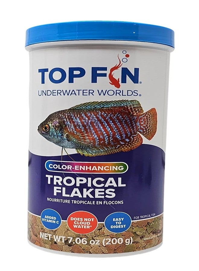 Top Fin Tropical Fish Food Flakes Color Enhancing, 7.06oz - Image 1